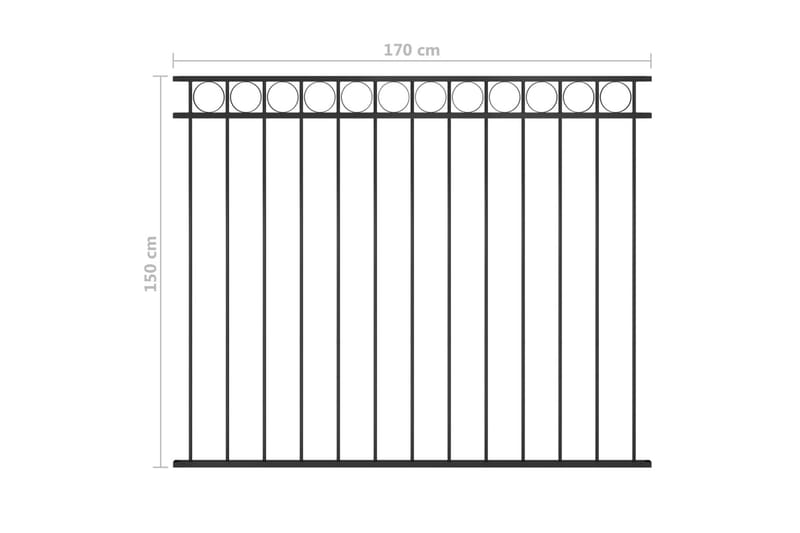 Staketpanel stål 1,7x1,5 m svart - Svart - Hus & renovering - Insynsskydd & inhägnad - Staket