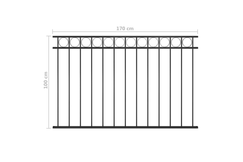 Staketpanel stål 1,7x1 m svart - Svart - Hus & renovering - Insynsskydd & inhägnad - Staket