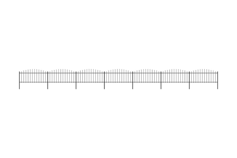 Trädgårdsstaket med spjuttopp stål (0,5-0,75)x11,9 m svart - Svart - Hus & renovering - Insynsskydd & inhägnad - Staket