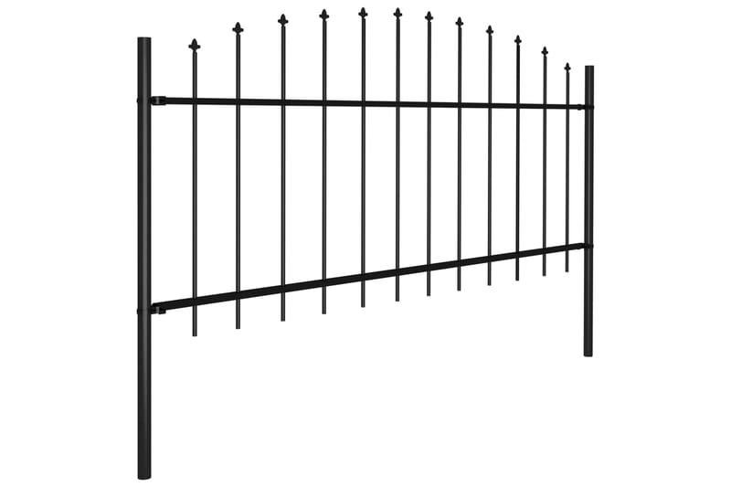 Trädgårdsstaket med spjuttopp stål (0,5-0,75)x13,6 m svart - Svart - Hus & renovering - Insynsskydd & inhägnad - Staket