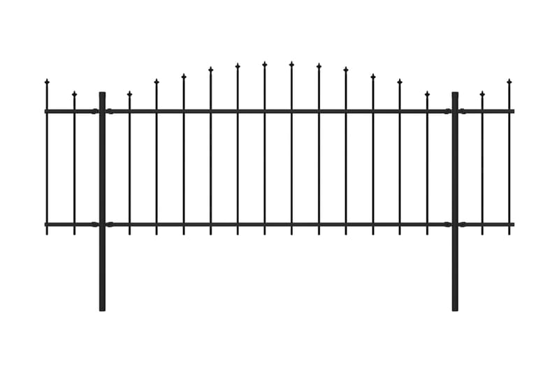 Trädgårdsstaket med spjuttopp stål (0,5-0,75)x6,8 m svart - Svart - Hus & renovering - Insynsskydd & inhägnad - Staket
