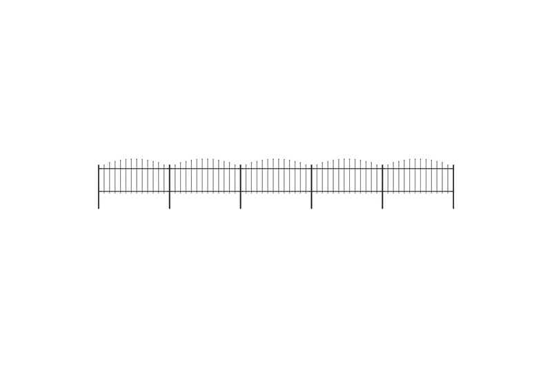 Trädgårdsstaket med spjuttopp stål (0,5-0,75)x8,5 m svart - Svart - Hus & renovering - Insynsskydd & inhägnad - Staket