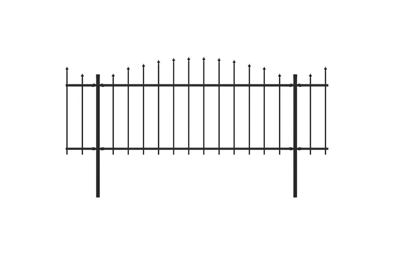 Trädgårdsstaket med spjuttopp stål (0,5-0,75)x8,5 m svart - Svart - Hus & renovering - Insynsskydd & inhägnad - Staket