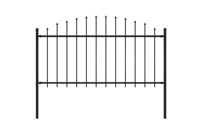 Trädgårdsstaket med spjuttopp stål (1,25-1,5)x1,7 m svart - Svart - Hus & renovering - Insynsskydd & inhägnad - Staket