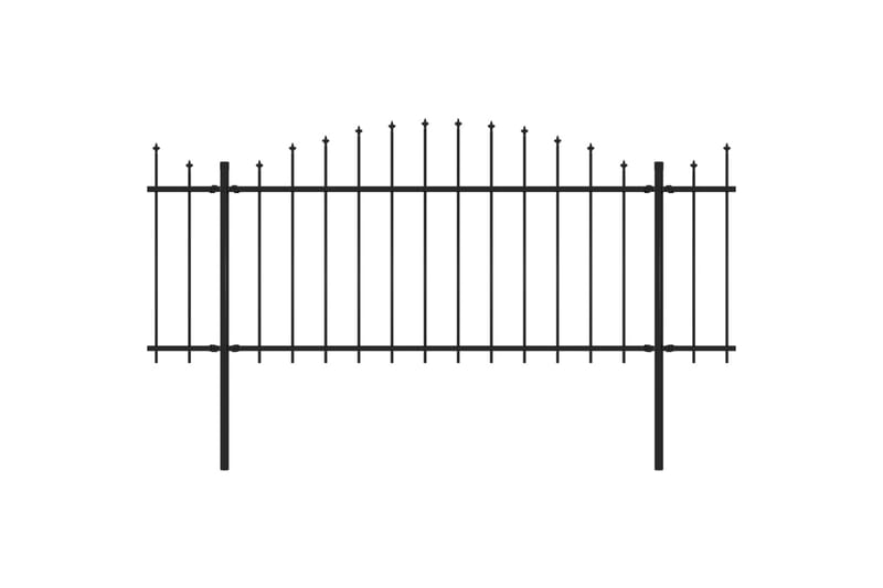 Trädgårdsstaket med spjuttopp stål (1,25-1,5)x13,6 m svart - Svart - Hus & renovering - Insynsskydd & inhägnad - Staket
