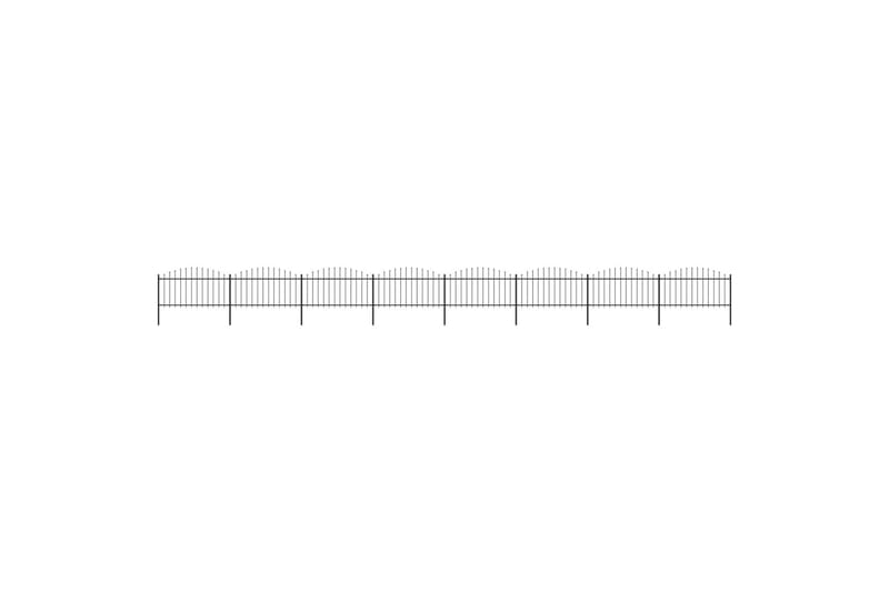 Trädgårdsstaket med spjuttopp stål (1,25-1,5)x13,6 m svart - Svart - Hus & renovering - Insynsskydd & inhägnad - Staket
