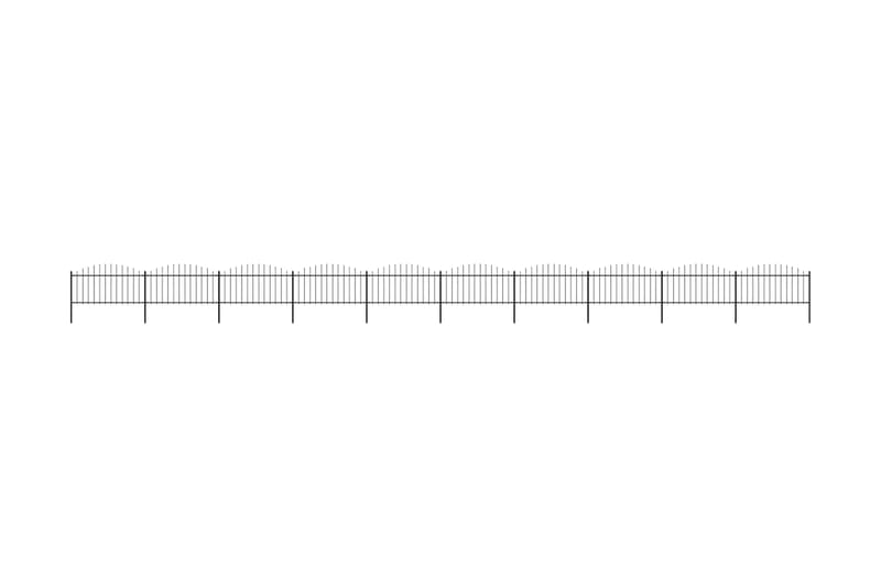 Trädgårdsstaket med spjuttopp stål (1,25-1,5)x17 m svart - Svart - Hus & renovering - Insynsskydd & inhägnad - Staket