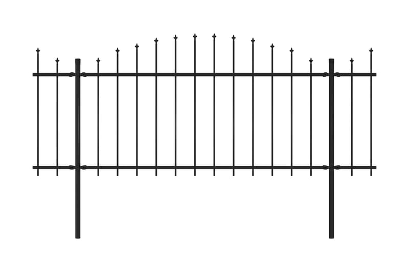 Trädgårdsstaket med spjuttopp stål (1,25-1,5)x6,8 m svart - Svart - Hus & renovering - Insynsskydd & inhägnad - Staket