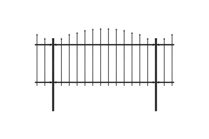 Trädgårdsstaket med spjuttopp stål (1,25-1,5)x8,5 m svart - Svart - Hus & renovering - Insynsskydd & inhägnad - Staket