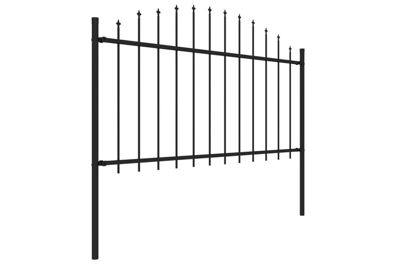Trädgårdsstaket med spjuttopp stål (1,25-1,5)x8,5 m svart - Svart - Hus & renovering - Insynsskydd & inhägnad - Staket