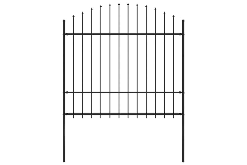 Trädgårdsstaket med spjuttopp stål (1,5-1,75)x1,7 m svart - Svart - Hus & renovering - Insynsskydd & inhägnad - Staket