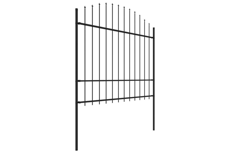 Trädgårdsstaket med spjuttopp stål (1,5-1,75)x10,2 m svart - Svart - Hus & renovering - Insynsskydd & inhägnad - Staket
