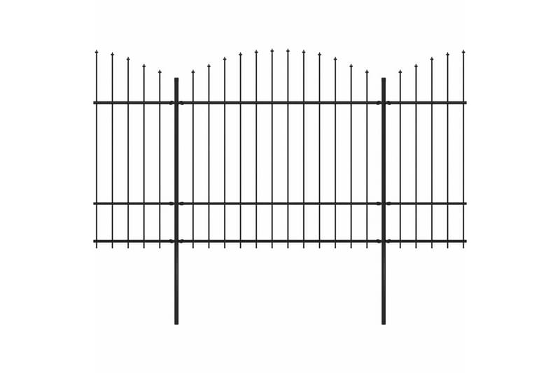 Trädgårdsstaket med spjuttopp stål (1,5-1,75)x13,6 m svart - Svart - Hus & renovering - Insynsskydd & inhägnad - Staket