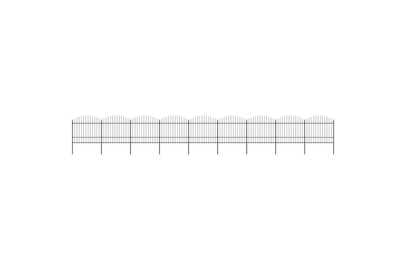Trädgårdsstaket med spjuttopp stål (1,5-1,75)x15,3 m svart - Svart - Hus & renovering - Insynsskydd & inhägnad - Staket