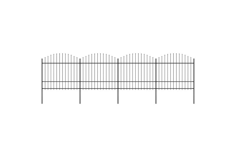 Trädgårdsstaket med spjuttopp stål (1,5-1,75)x6,8 m svart - Svart - Hus & renovering - Insynsskydd & inhägnad - Staket