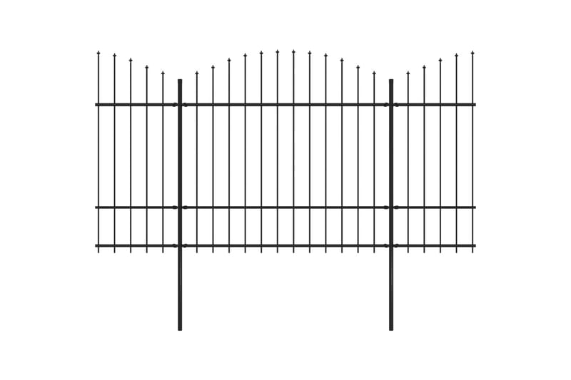 Trädgårdsstaket med spjuttopp stål (1,5-1,75)x8,5 m svart - Svart - Hus & renovering - Insynsskydd & inhägnad - Staket