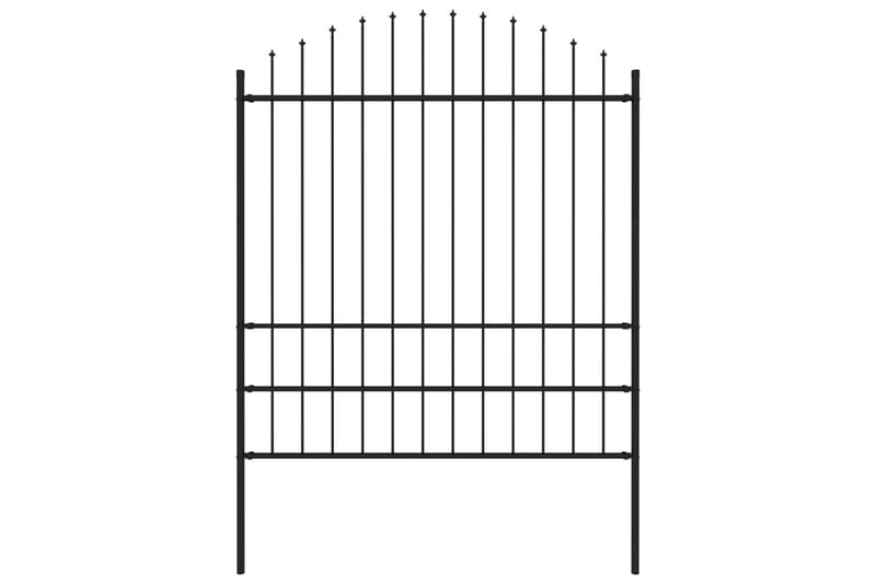 Trädgårdsstaket med spjuttopp stål (1,75-2)x1,7 m svart - Svart - Hus & renovering - Insynsskydd & inhägnad - Staket
