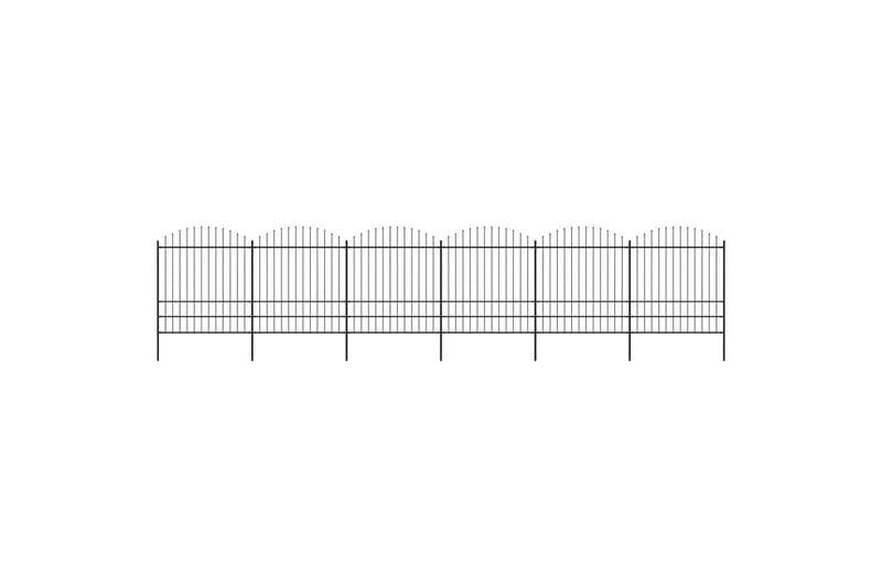 Trädgårdsstaket med spjuttopp stål (1,75-2)x10,2 m svart - Svart - Hus & renovering - Insynsskydd & inhägnad - Staket