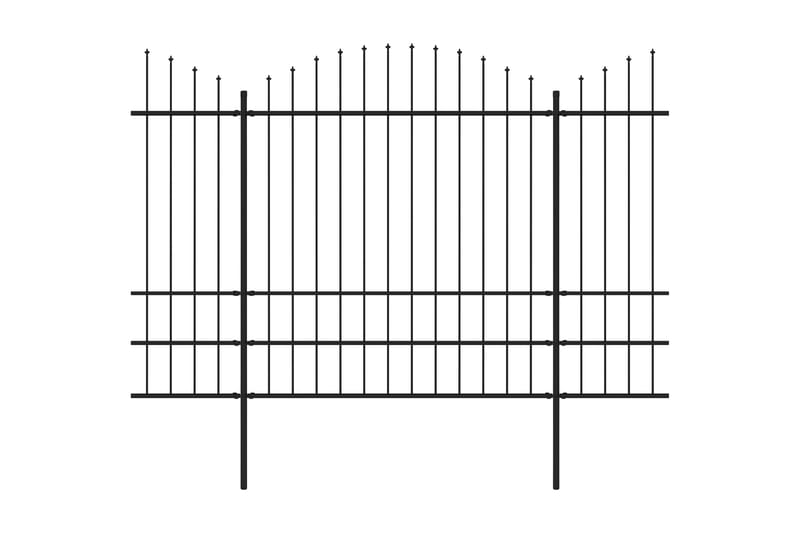 Trädgårdsstaket med spjuttopp stål (1,75-2)x15,3 m svart - Svart - Hus & renovering - Insynsskydd & inhägnad - Staket