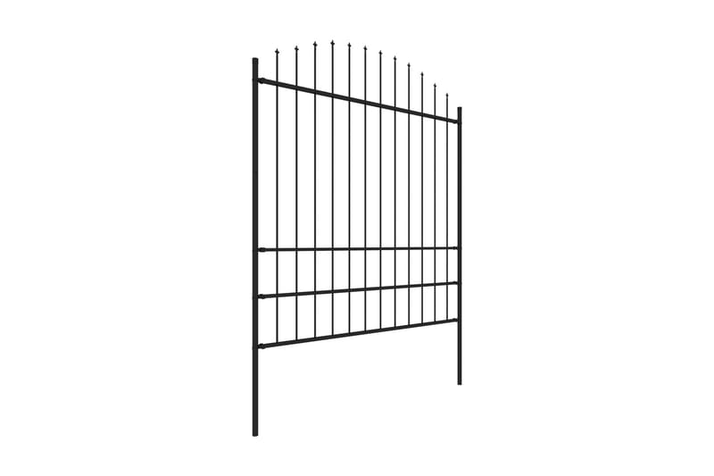 Trädgårdsstaket med spjuttopp stål (1,75-2)x17 m svart - Svart - Hus & renovering - Insynsskydd & inhägnad - Staket