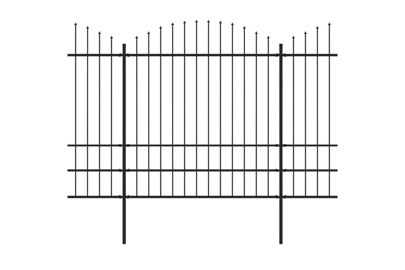 Trädgårdsstaket med spjuttopp stål (1,75-2)x6,8 m svart - Svart - Hus & renovering - Insynsskydd & inhägnad - Staket