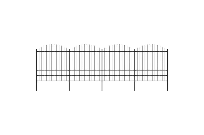 Trädgårdsstaket med spjuttopp stål (1,75-2)x6,8 m svart - Svart - Hus & renovering - Insynsskydd & inhägnad - Staket