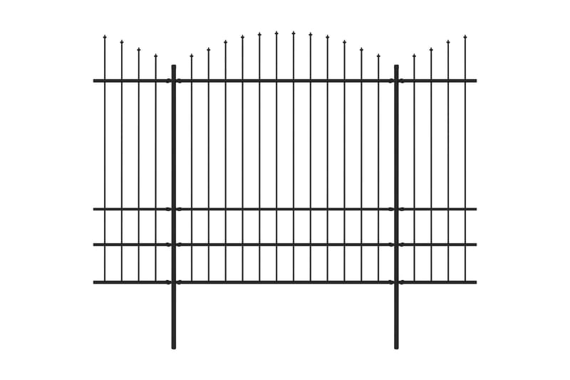Trädgårdsstaket med spjuttopp stål (1,75-2)x8,5 m svart - Svart - Hus & renovering - Insynsskydd & inhägnad - Staket