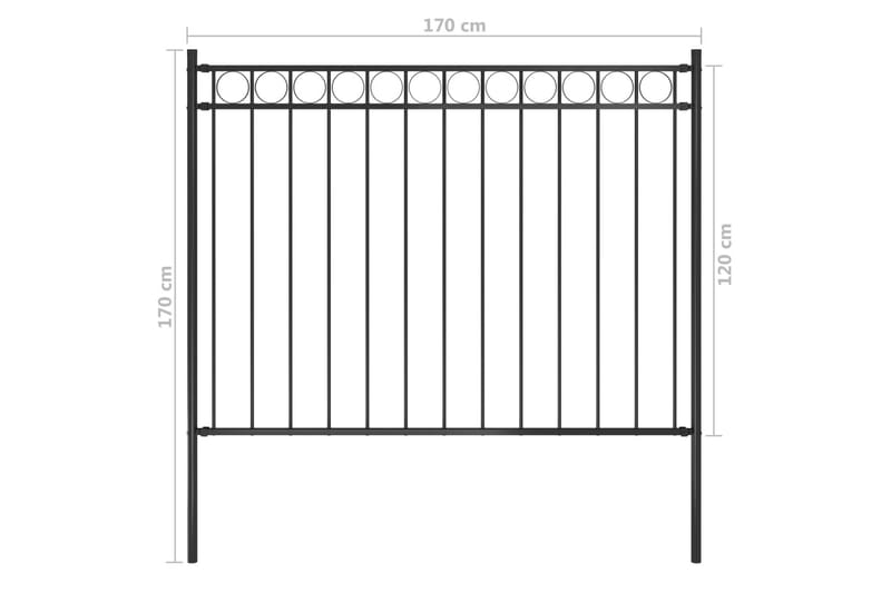 Trädgårdsstaket stål 1,7x1,2 m svart - Svart - Hus & renovering - Insynsskydd & inhägnad - Staket