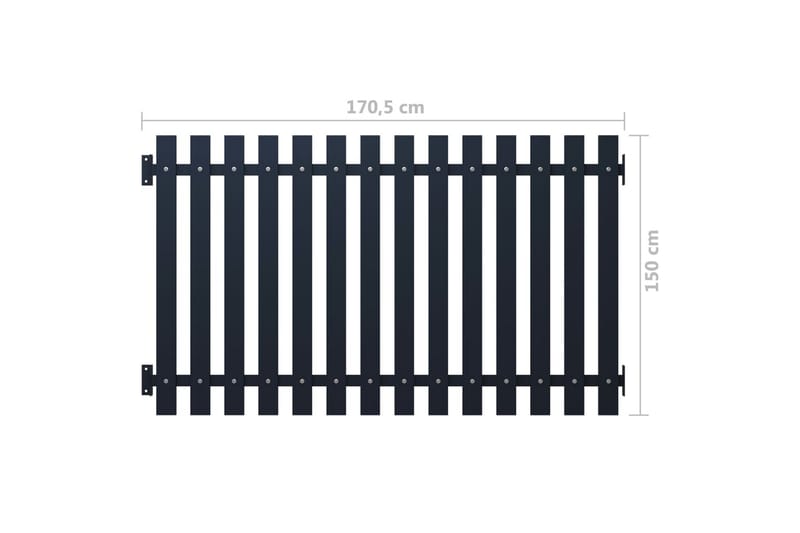 Staketpanel antracit 170,5x150 cm pulverlackerat stål - Grå - Hus & renovering - Insynsskydd & inhägnad - Staket