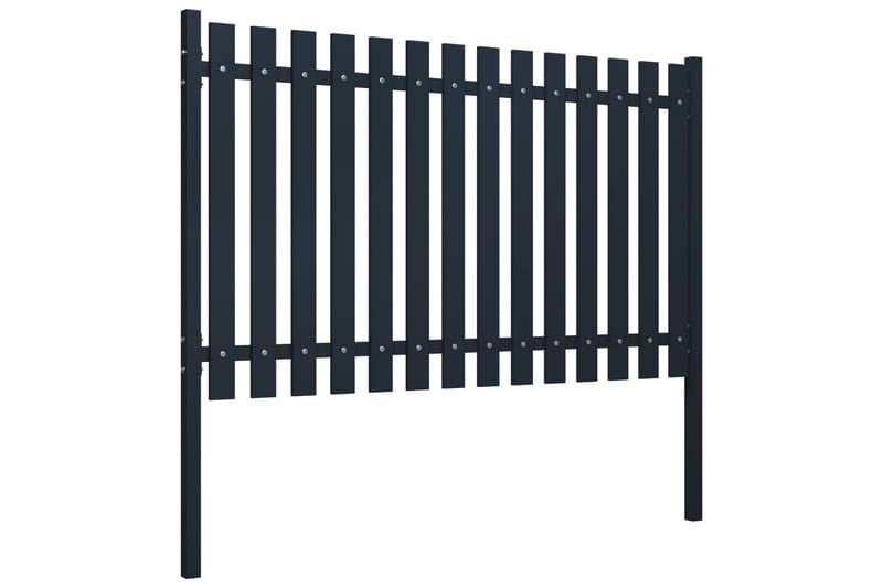 Staketpanel antracit 174,5x125 cm pulverlackerat stål - Grå - Hus & renovering - Insynsskydd & inhägnad - Staket