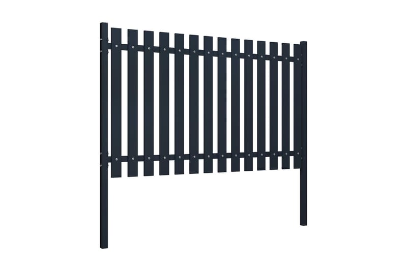 Staketpanel antracit 174,5x75 cm pulverlackerat stål - Grå - Hus & renovering - Insynsskydd & inhägnad - Staket