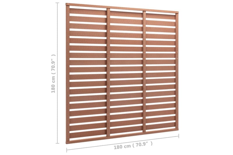 Staketpanel WPC 180x180 cm brun - Brun - Staketstolpar