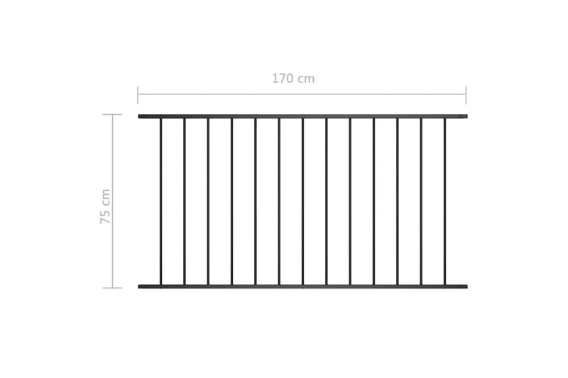 Staketpanel pulverlackerat stål 1,7x0,75 m svart - Svart - Hus & renovering - Insynsskydd & inhägnad - Staket