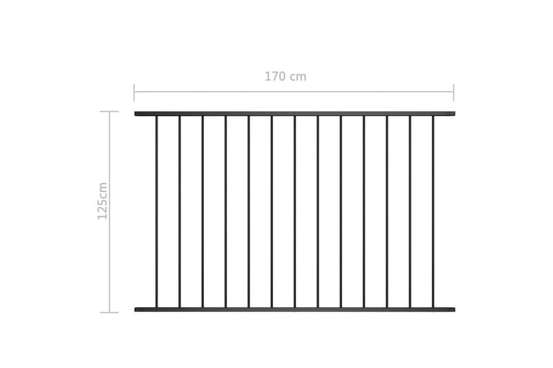 Staketpanel pulverlackerat stål 1,7x1,25 m svart - Svart - Hus & renovering - Insynsskydd & inhägnad - Staket