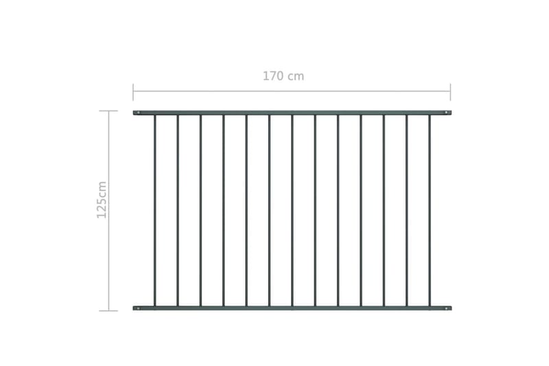 Staketpanel pulverlackerat stål 1,7x1,25 m antracit - Grå - Hus & renovering - Insynsskydd & inhägnad - Staket