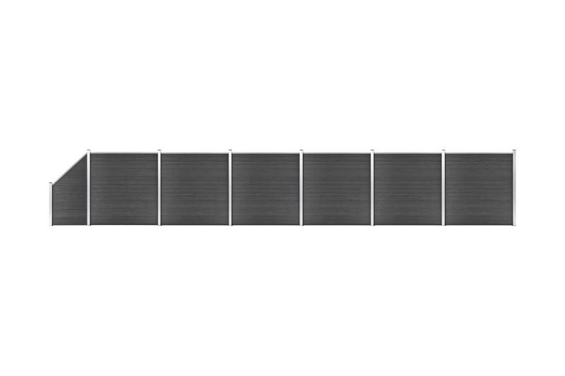 Staketpaneler WPC 1138x(105-186) cm svart - Svart - Staketstolpar