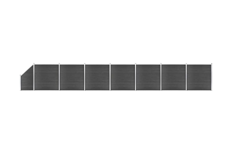 Staketpaneler WPC 1311x(105-186) cm svart - Svart - Staketstolpar