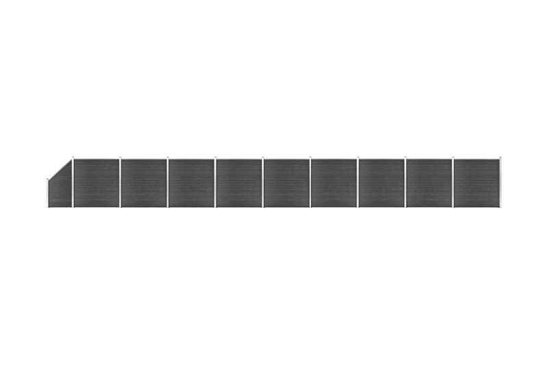 Staketpaneler WPC 1657x(105-186) cm svart - Svart - Staketstolpar