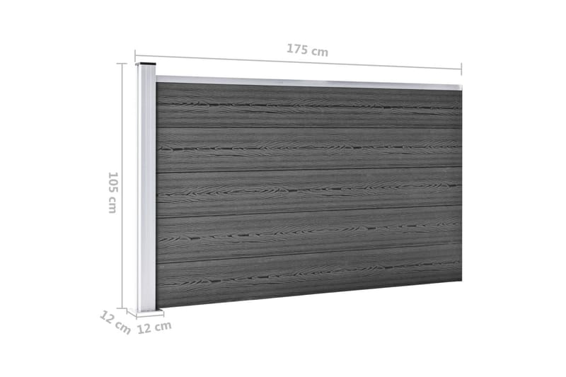Staketpaneler WPC 353x105 cm svart - Svart - Hus & renovering - Insynsskydd & inhägnad - Staket