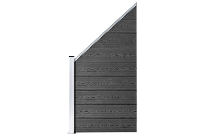 Staketpaneler WPC 446x(105-186) cm svart - Svart - Hus & renovering - Insynsskydd & inhägnad - Staket