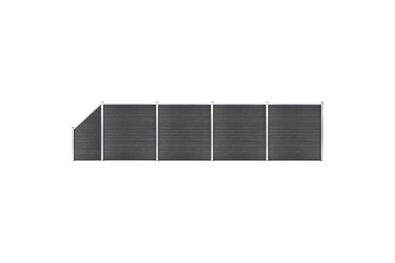 Staketpaneler WPC 792x(105-186) cm svart - Svart - Hus & renovering - Insynsskydd & inhägnad - Staket