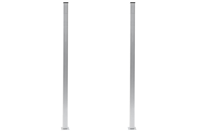 Staketstolpar 2 st aluminium 185 cm - Silver - Hus & renovering - Insynsskydd & inhägnad - Staket