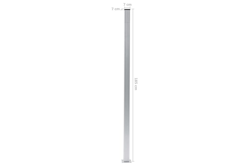 Staketstolpar 3 st aluminium 185 cm - Silver - Staketstolpar