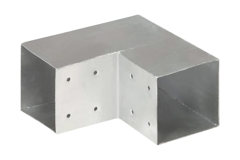 Stolpbeslag 4 st L-form galvaniserad metall 101x101 mm - Silver - Hus & renovering - Insynsskydd & inhägnad - Staket