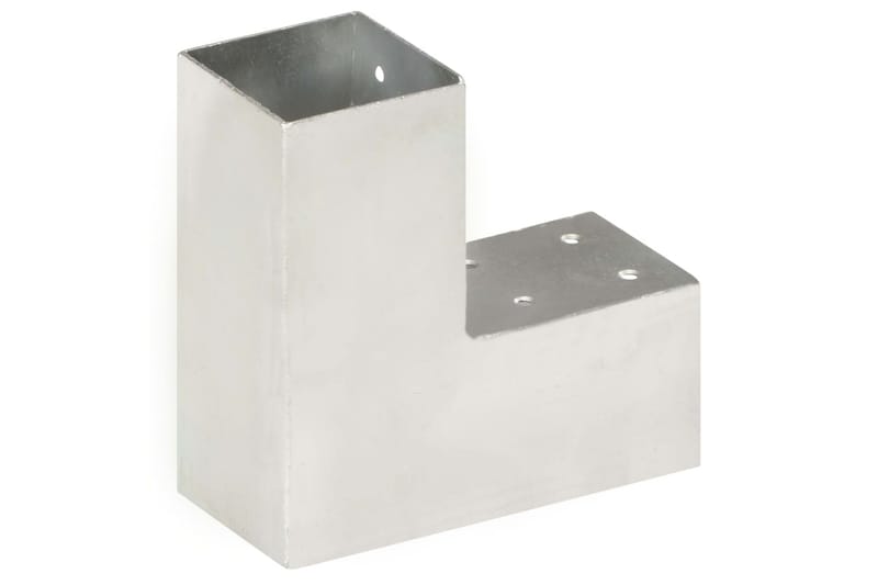 Stolpbeslag 4 st L-form galvaniserad metall 71x71 mm - Silver - Staketstolpar