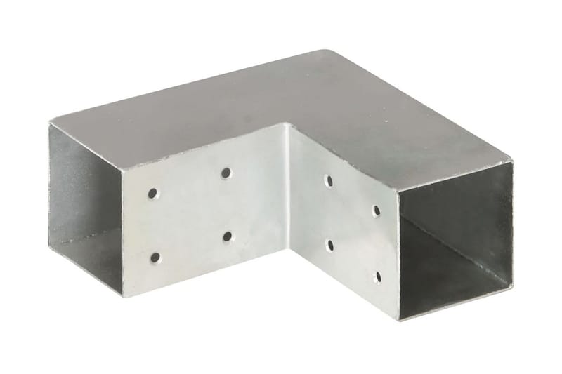 Stolpbeslag 4 st L-form galvaniserad metall 71x71 mm - Silver - Staketstolpar