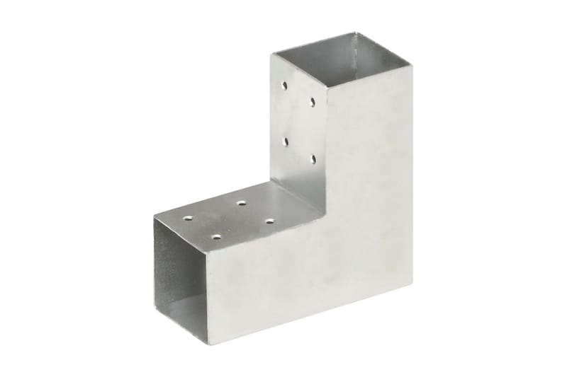 Stolpbeslag 4 st L-form galvaniserad metall 71x71 mm - Silver - Staketstolpar