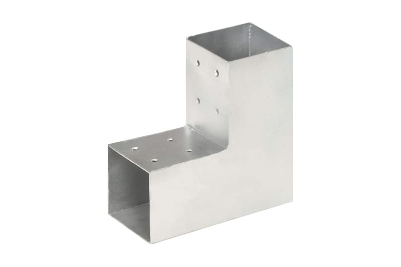 Stolpbeslag 4 st L-form galvaniserad metall 81x81 mm - Silver - Staketstolpar