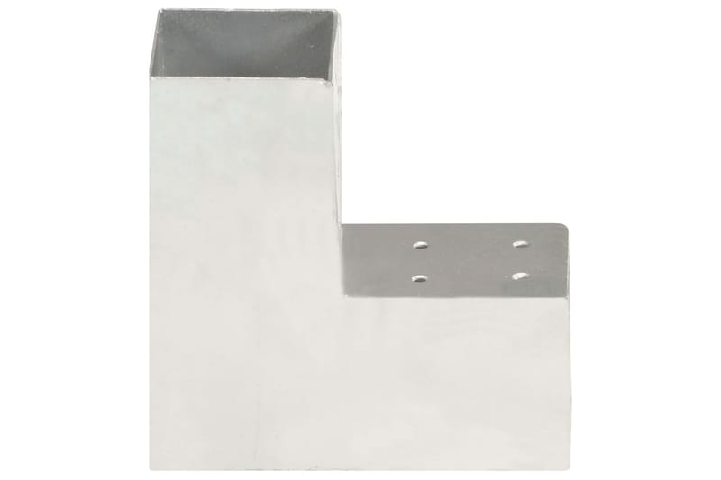 Stolpbeslag 4 st L-form galvaniserad metall 81x81 mm - Silver - Hus & renovering - Insynsskydd & inhägnad - Staket
