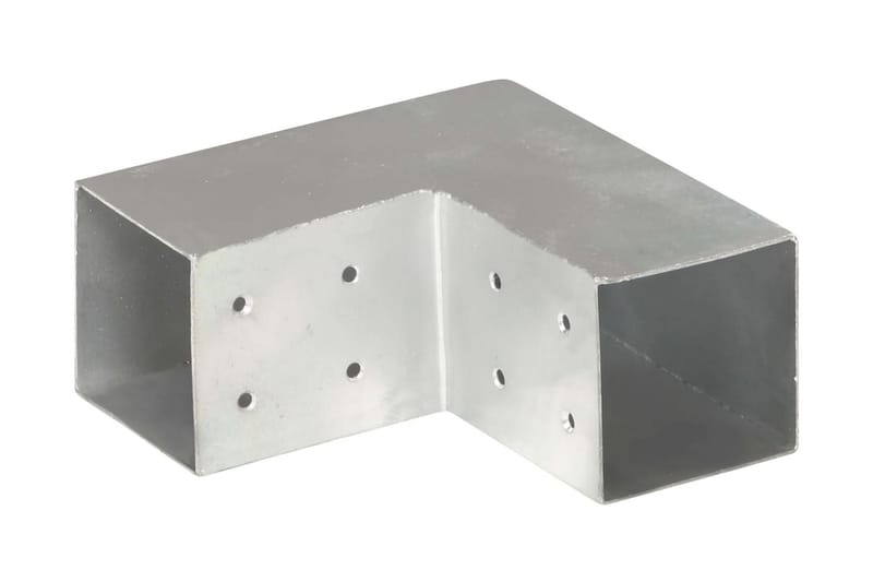 Stolpbeslag 4 st L-form galvaniserad metall 81x81 mm - Silver - Hus & renovering - Insynsskydd & inhägnad - Staket
